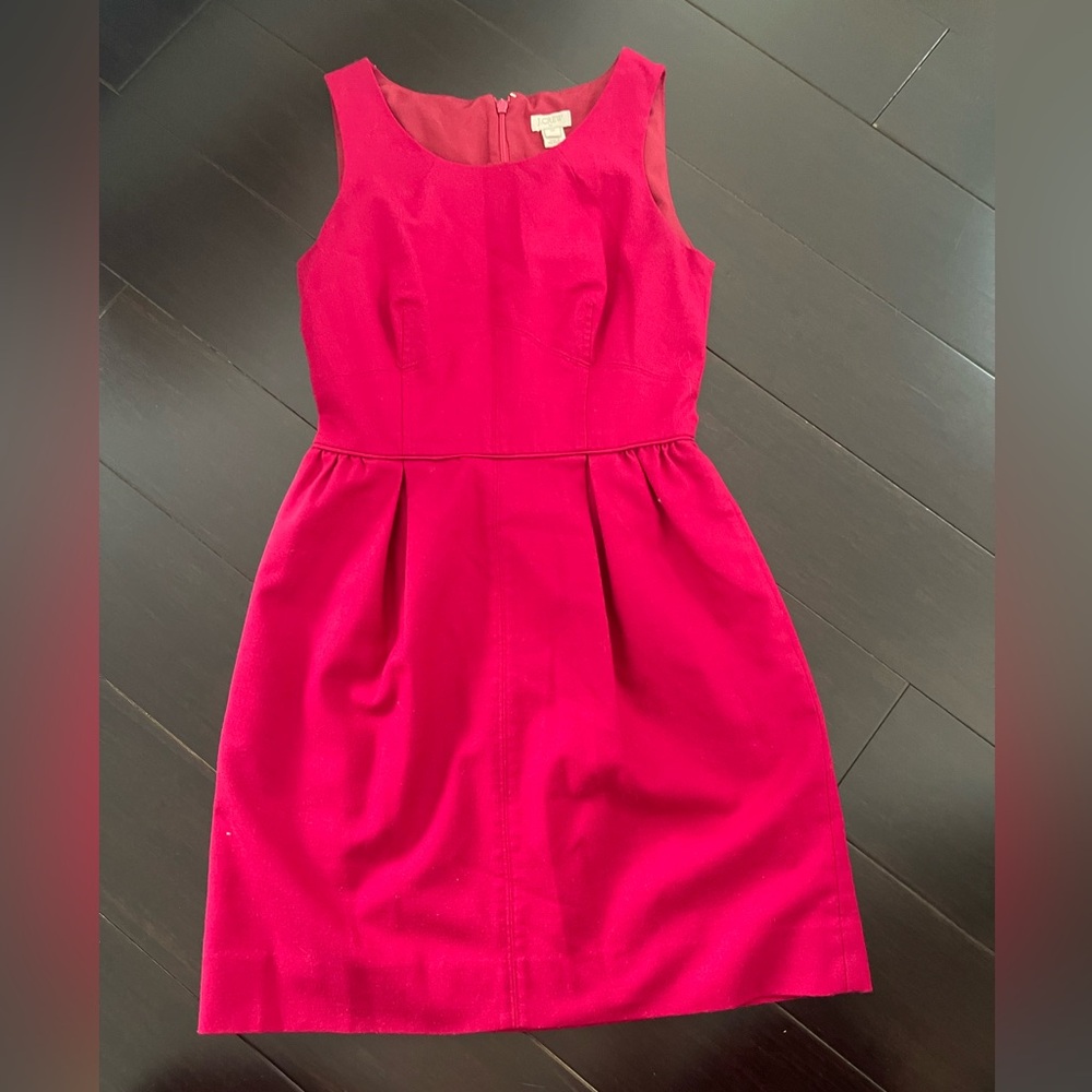 J. Crew Vibrant‎ Pink Midi Dress